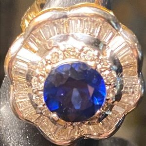 Blue Sapphire, Diamond Ring